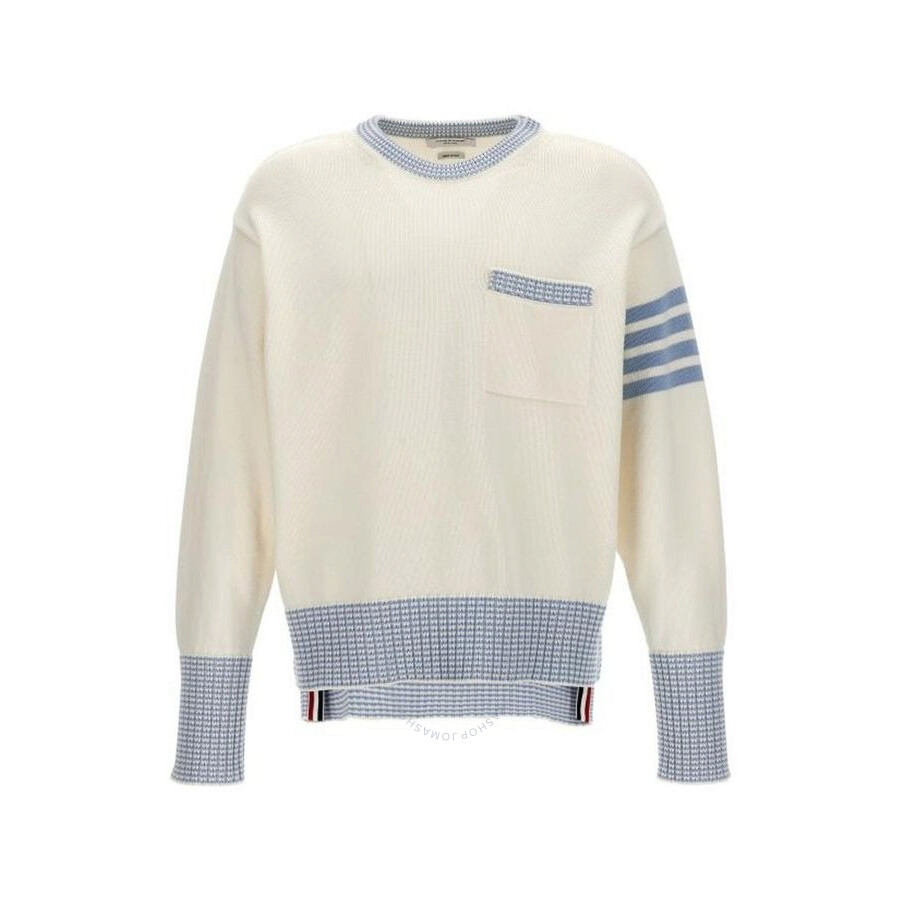 Thom Browne Hector Round Neck Sweater In White