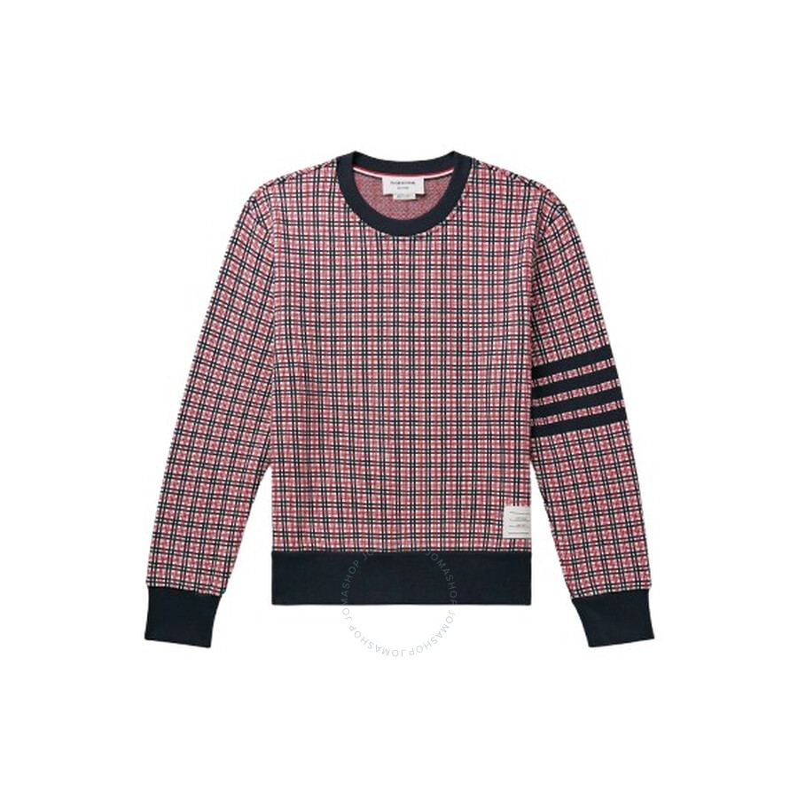 Thom Browne Checked Jacquard Crew-neck Sweatshirt