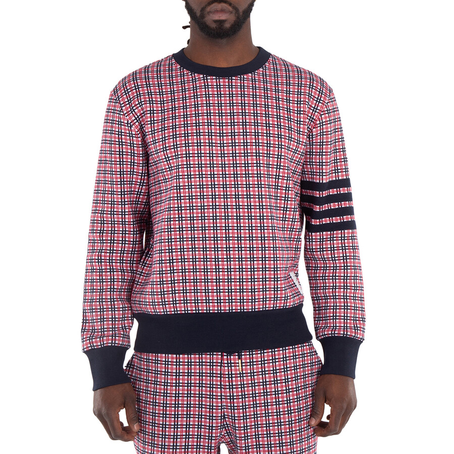 Men's Cotton Check Jacquard 4-Bar Sweatshirt