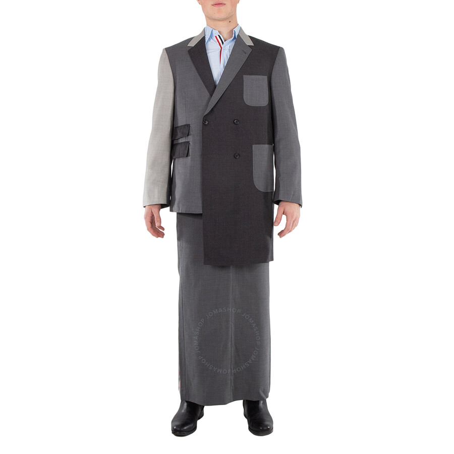 Thom Browne Men's Dark Grey Funmix Twill Sport Coat, Brand