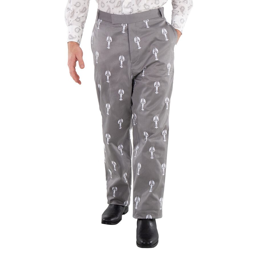 Men's Med Grey Lobster Half Drop Unconstructed Trouser
