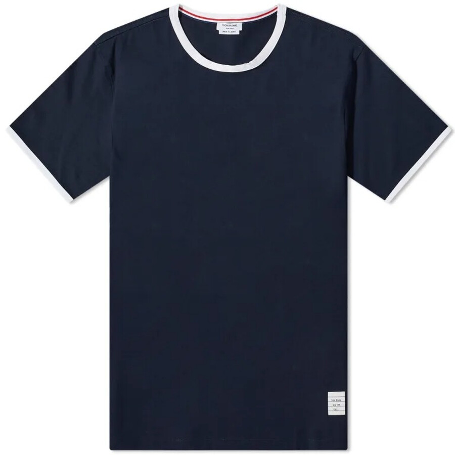 【関税・送料無料】Thom Browne Ringer Tシャツ Crew Neck Ringer Tee In Light Medium Jersey Printed Hector