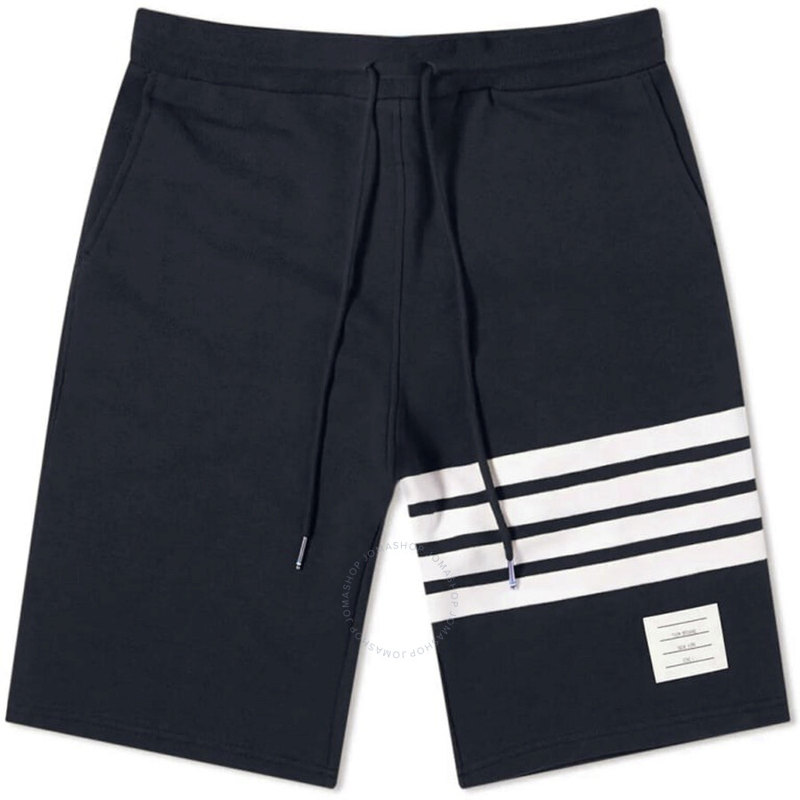 Thom Browne Navy 4-bar Loopback Cotton Sweatshorts In Blue