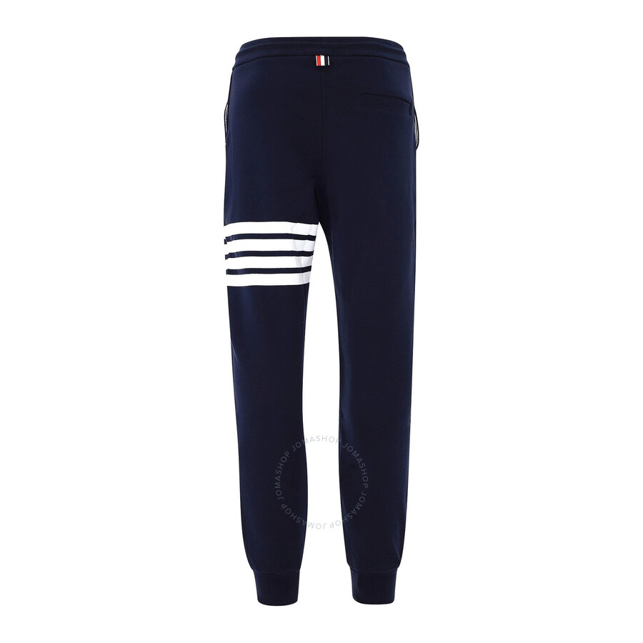 Thom Browne Tapered Striped Loopback Cotton-jersey Sweatpants In Blue
