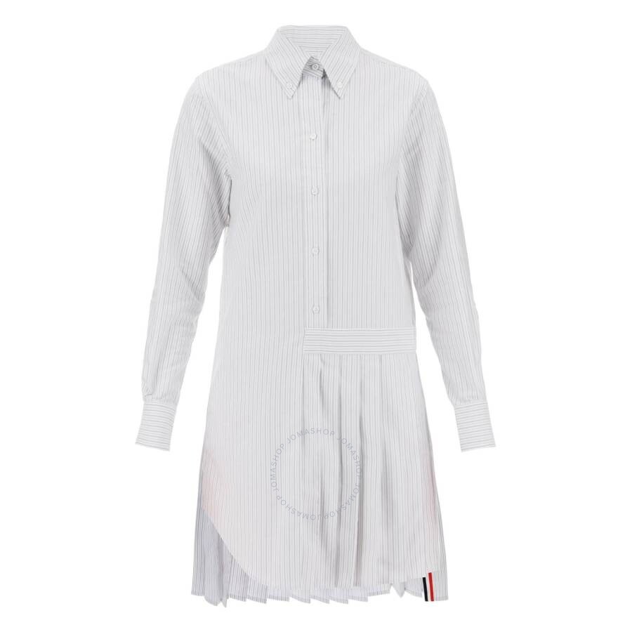 Thom Browne Striped Oxford Shirt Dress In Mixed Colours