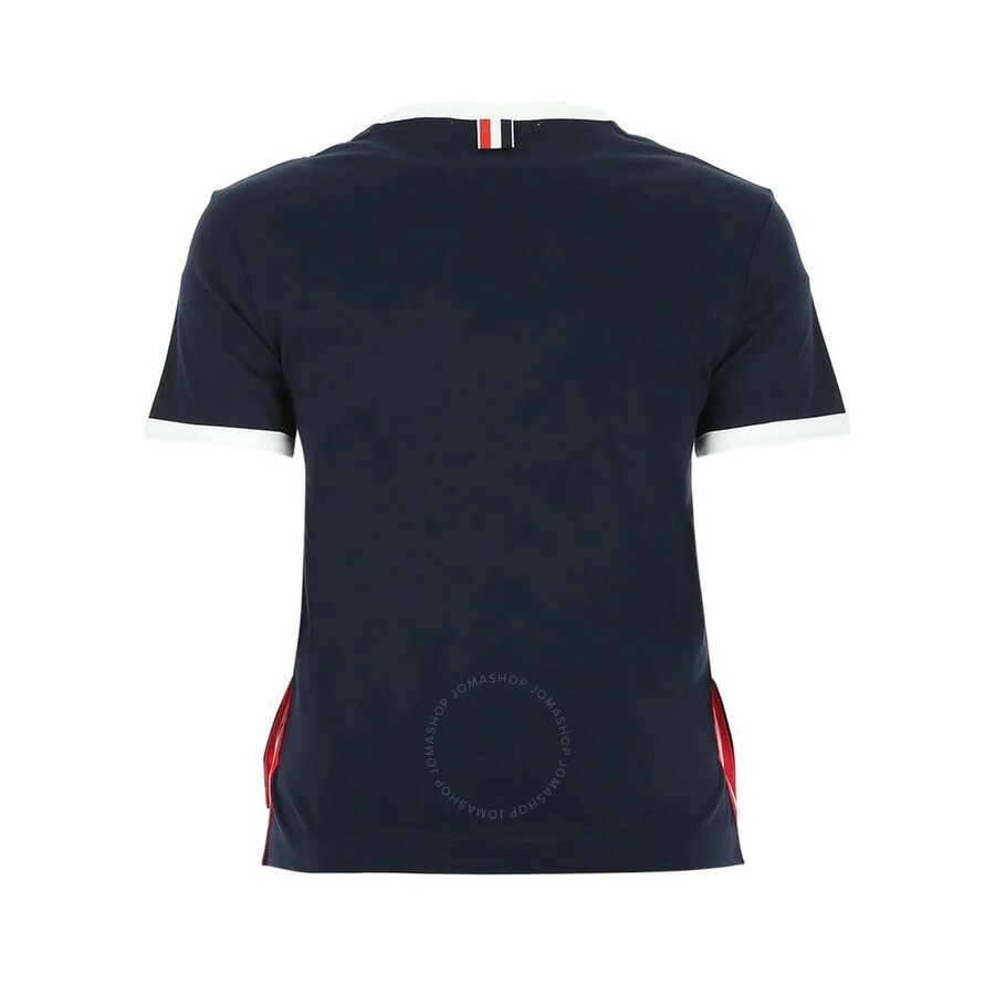 Thom Browne Ringer T-shirt In Blue