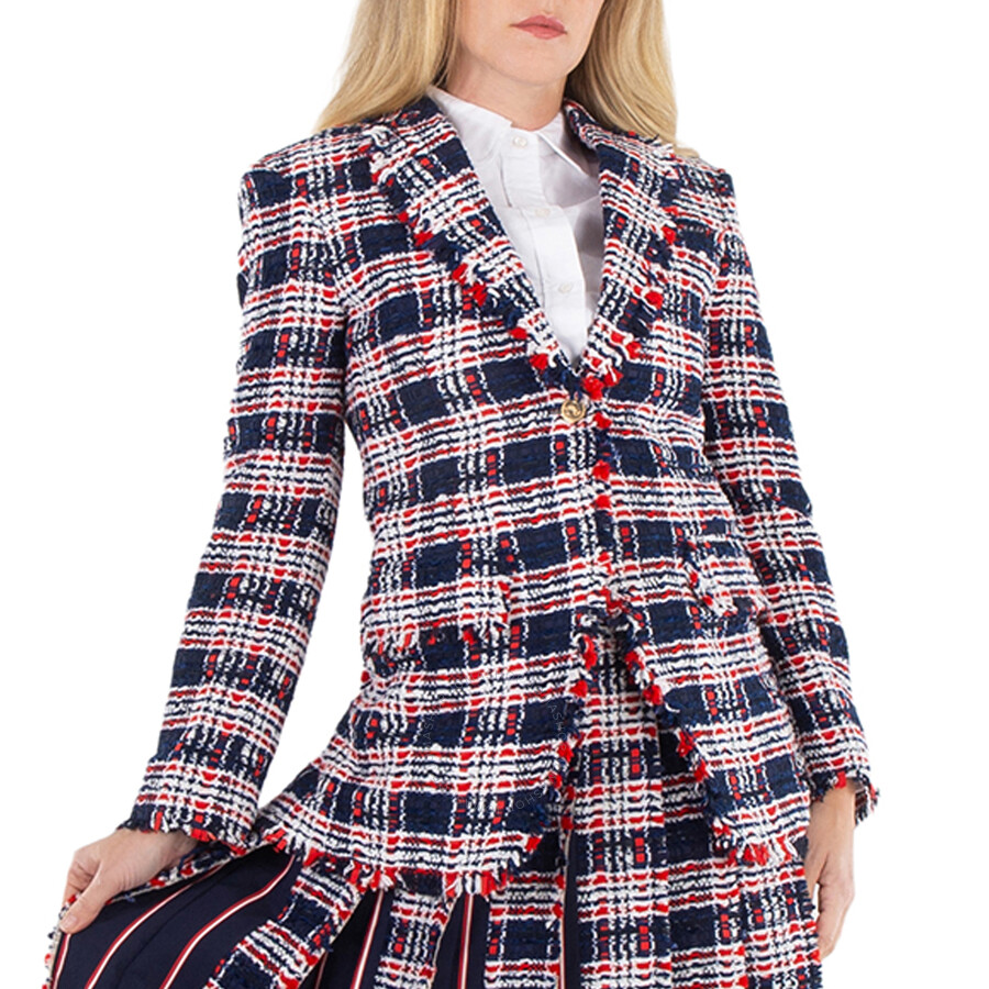 Sportcoat Check Tweed Blazer, Brand Size 38 (US Size 2)