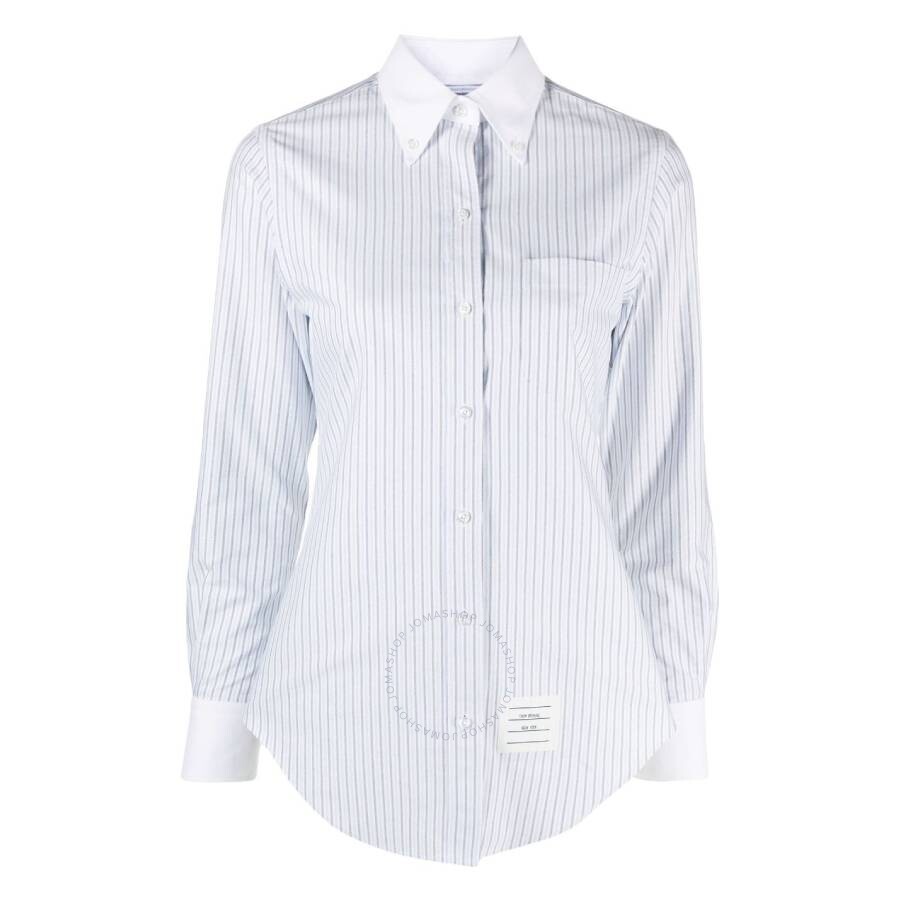 Thom Browne Gestreiftes Hemd In Blue