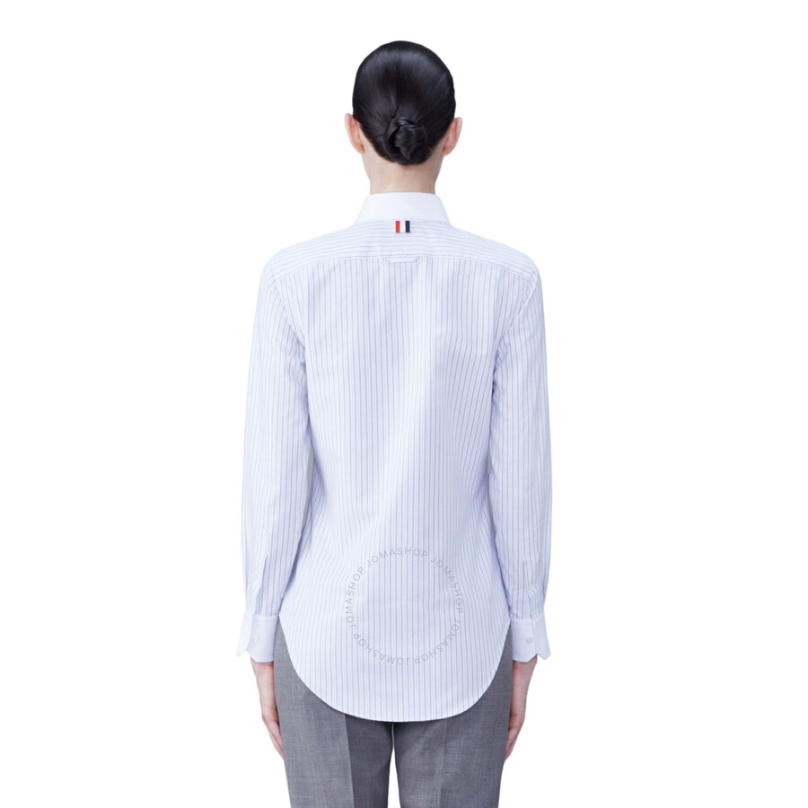 Thom Browne Gestreiftes Hemd In Blue