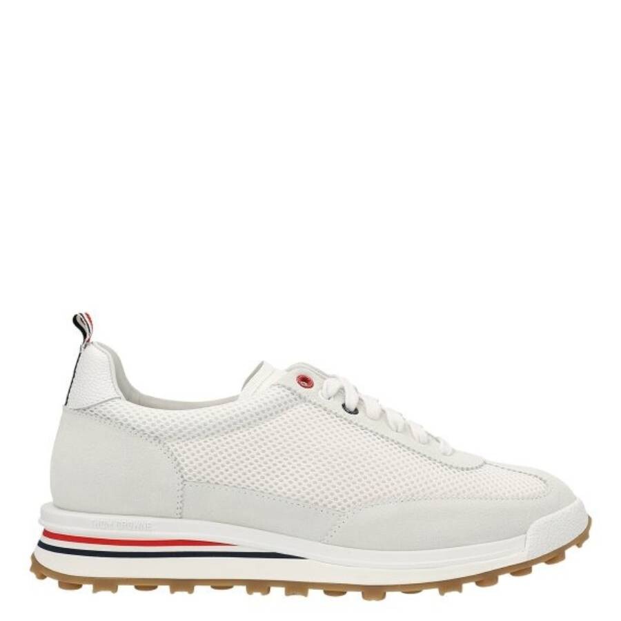 スニーカー *THOM BROWNE* Suede Tech Runner Sneakers White MFD180A030501 Thom Browne White Suede Tech Runner Low-Top Sneakers, Size 6