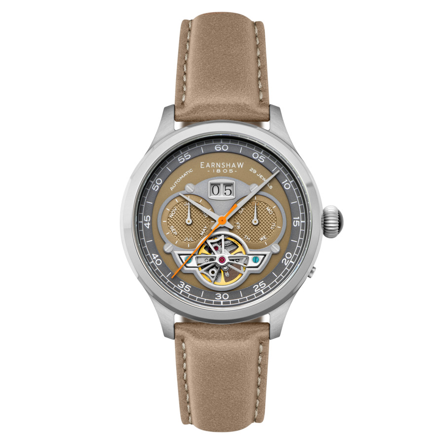 Thomas Earnshaw Baron Grand Date Calendar Open Heart Grey Dial Men's Watch ES-8187-06