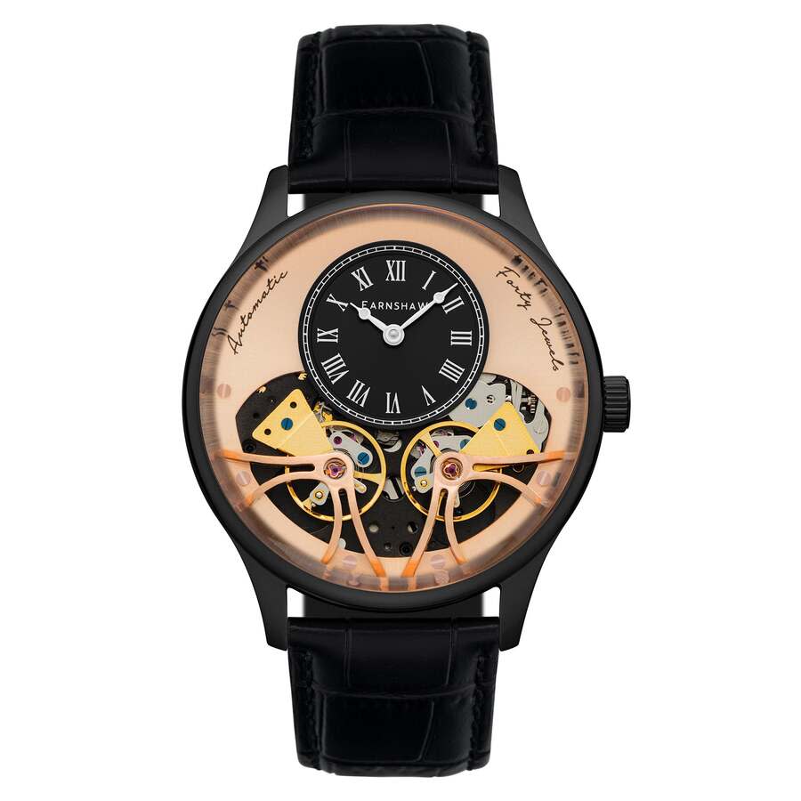 Thomas Earnshaw Scientists Faraday Double Barrel Automatic Black Dial Men's Watch ES-8179-0D