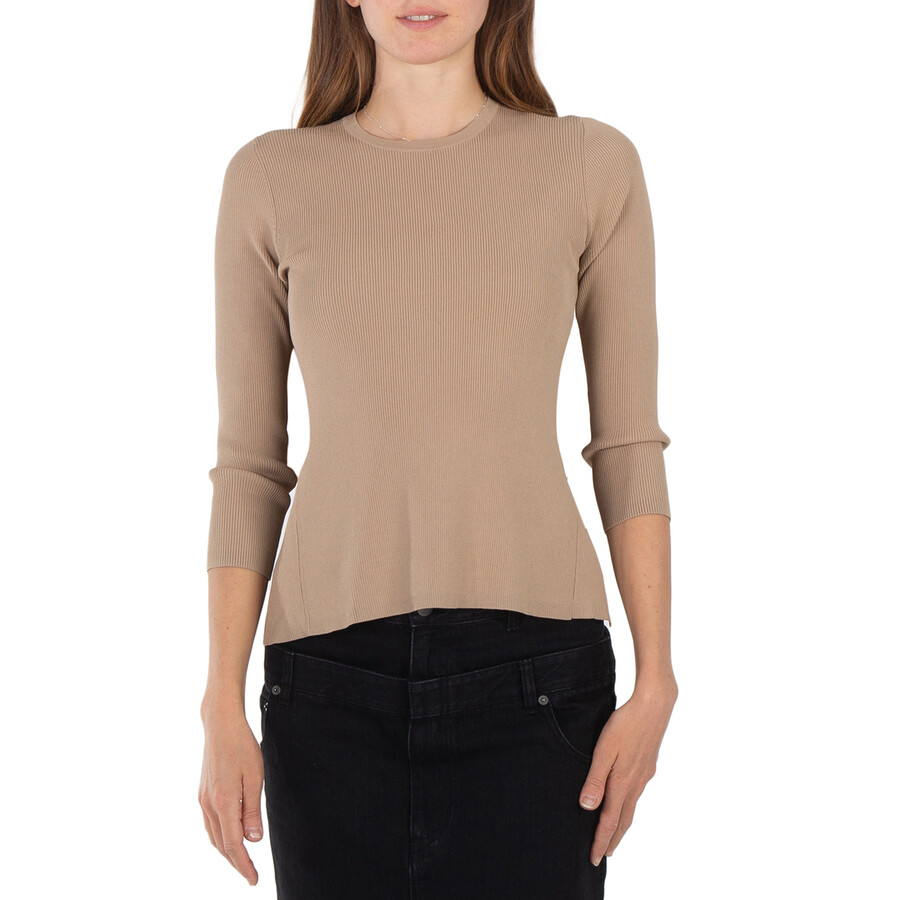 Ladies Latte Giselle Openback Stretch Sweater, Size Small