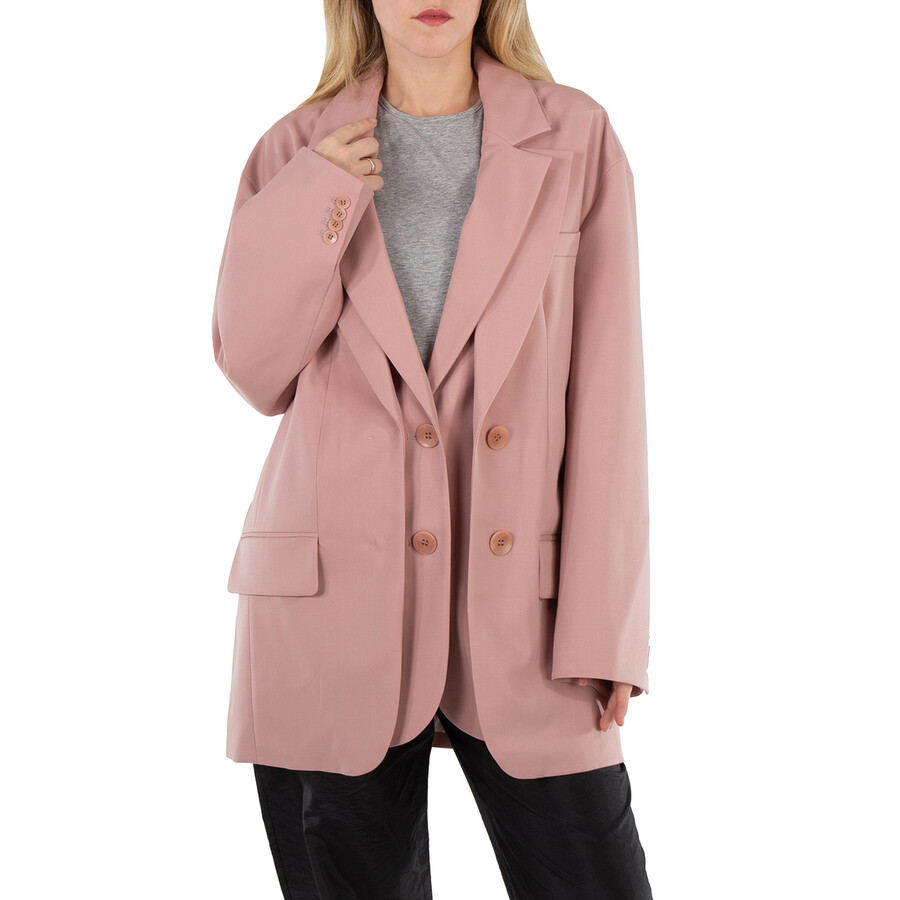 Ladies Toffee Brown Cassius Suiting Double Layer Liam Blazer