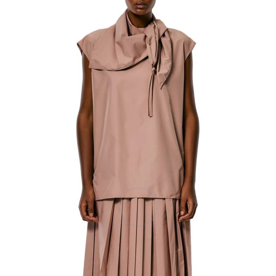 Tibi Toffee Nylon Sleeveless Cocoon Top
