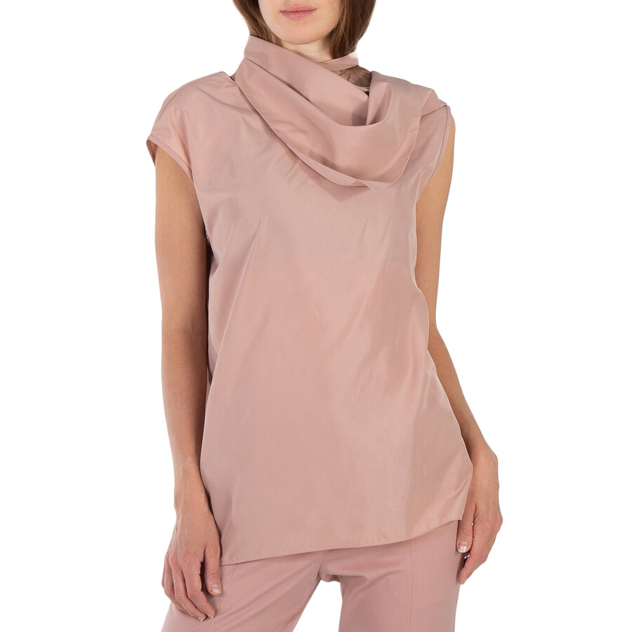 Toffee Nylon Sleeveless Cocoon Top