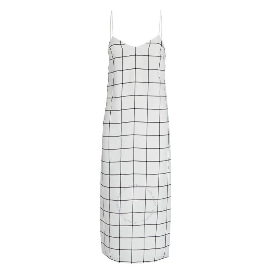 TIBI TIBI TWILL WINDOWPANE SLIP DRESS