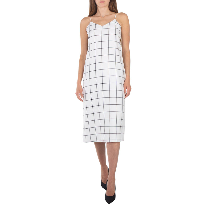 Twill Windowpane Slip Dress