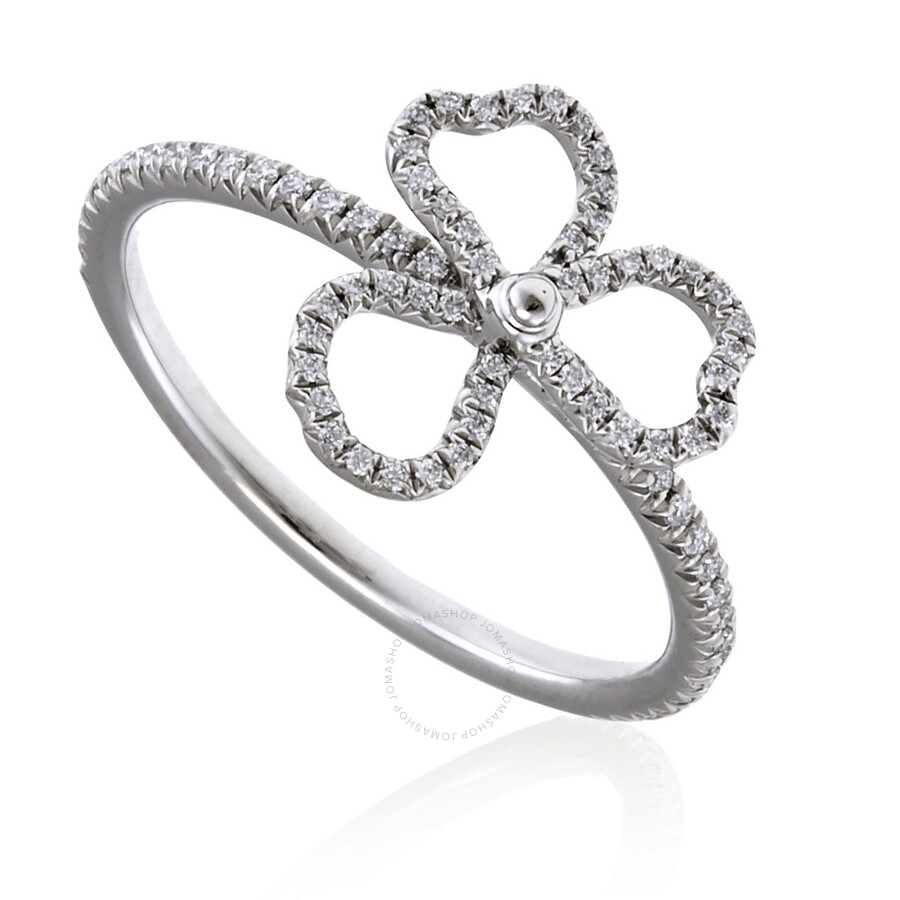 Tiffany & Co Tiffany Paper Flowers Diamond Open Flower Ring In Silver