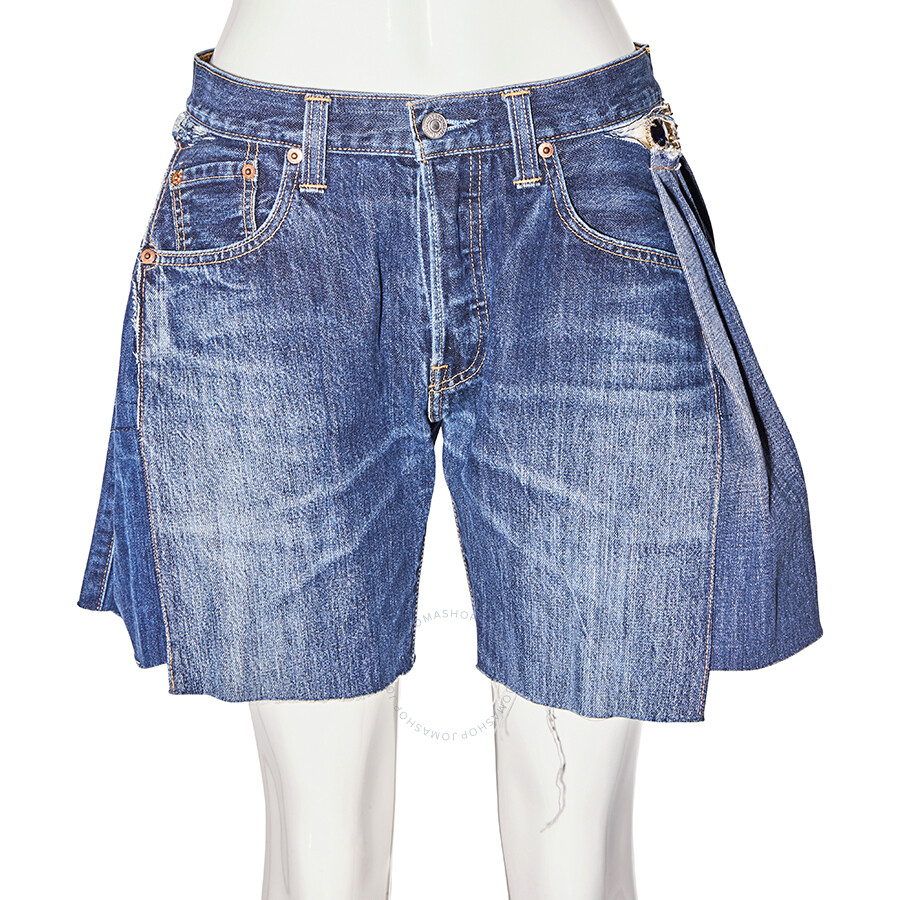 Shop Tiger In The Rain Ladies Shorts Denim Cutout In Blue