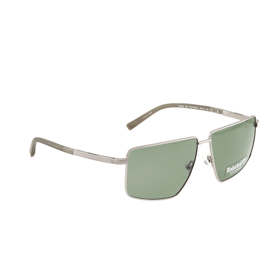 Timberland Green Square Men's Sunglasses Tb9286 08r 59 In Green / Gun Metal / Gunmetal