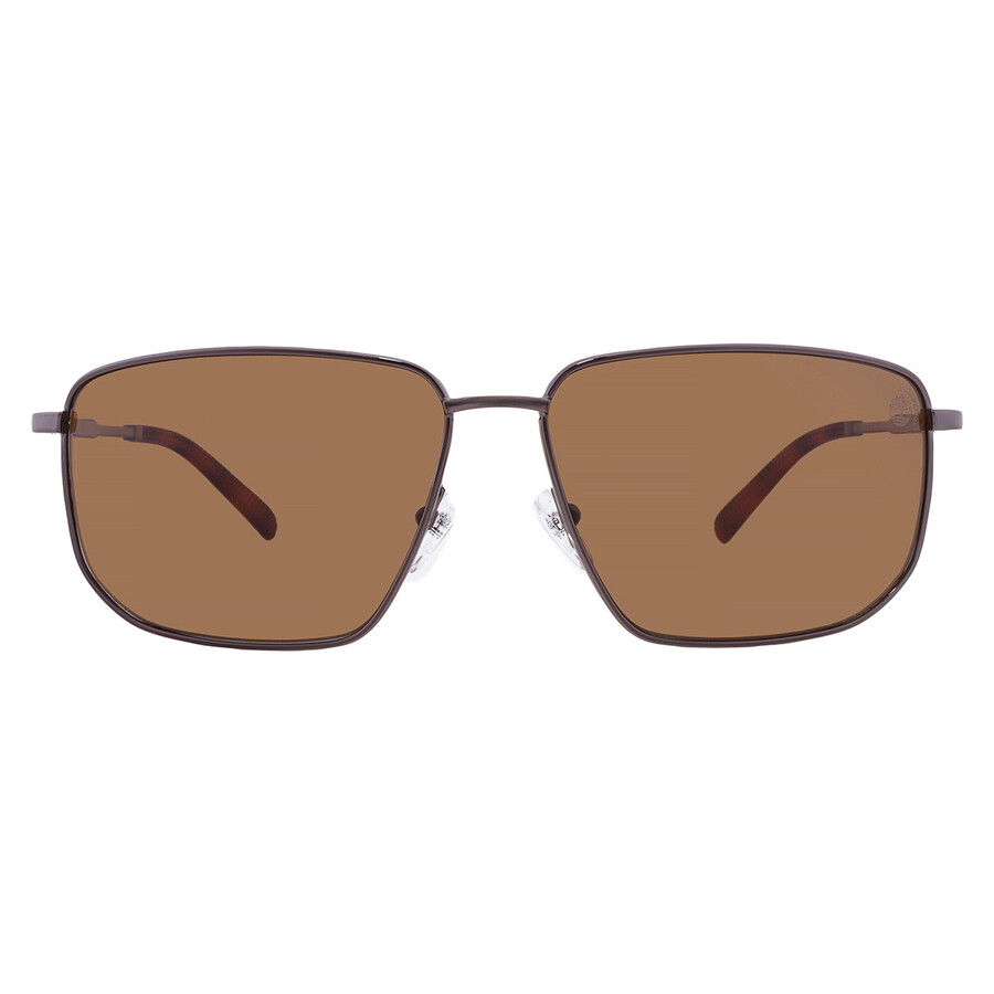 Timberland Polarized Brown Rectangular Men's Sunglasses Tb00010 06h 61