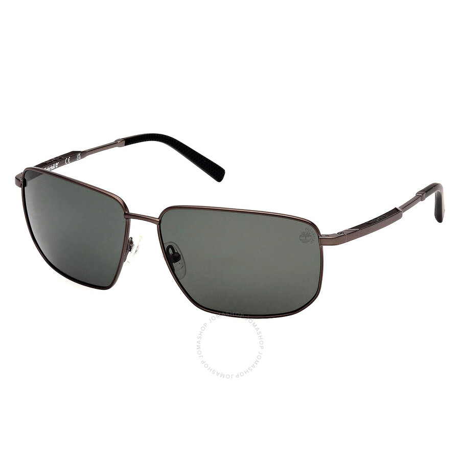 Timberland Polarized Green Rectangular Men's Sunglasses Tb00010 07r 61