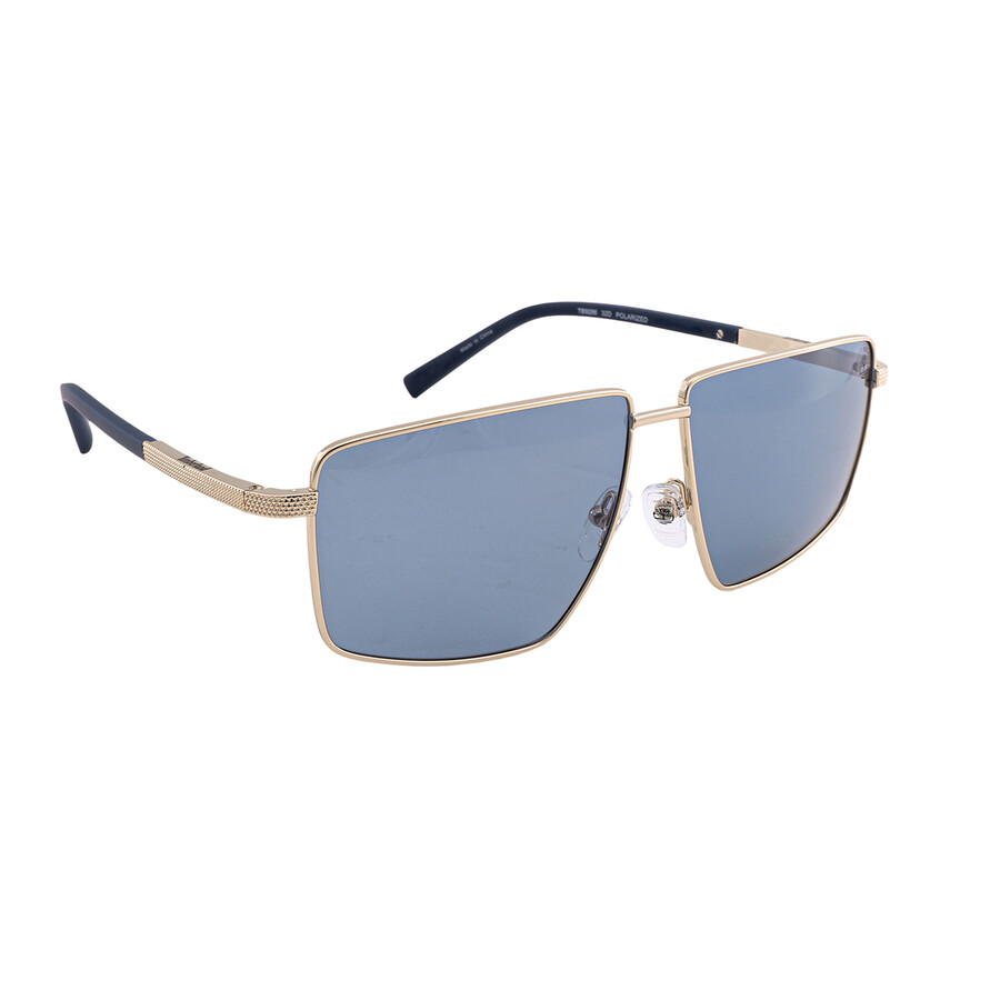 Timberland Polarized Smoke Rectangular Men's Sunglasses Tb9286 32d 59 In Gold