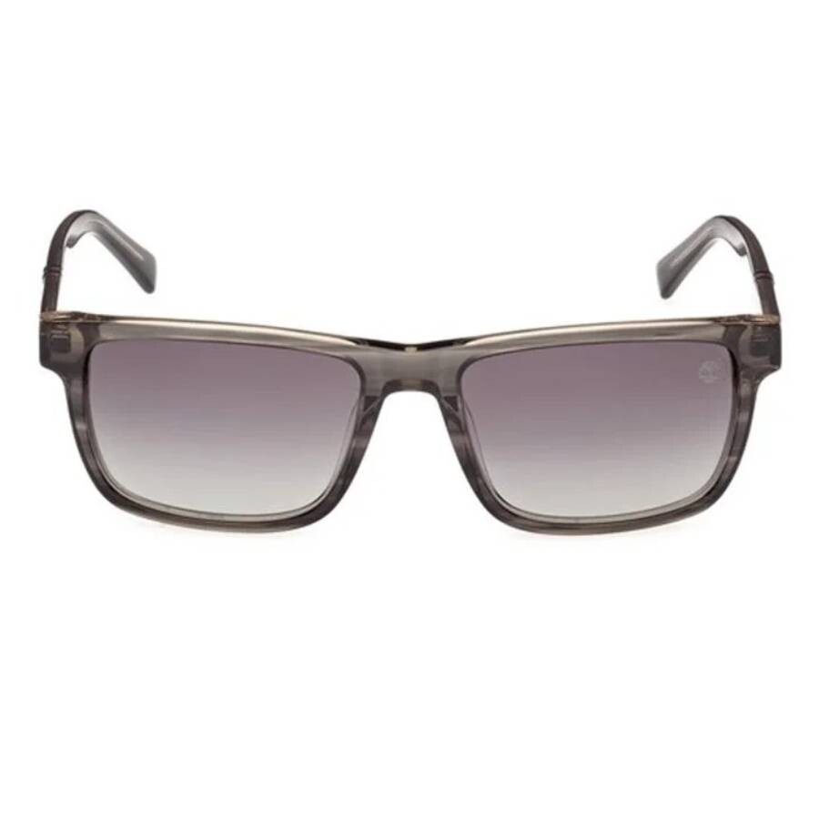 Timberland Smoke Polarized Rectangular Men's Sunglasses Tb00020 20d 55