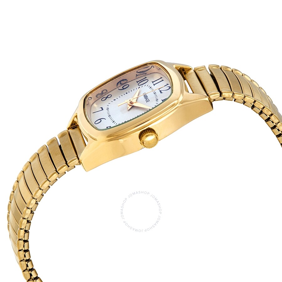 Timex Carriage Quartz Gold Dial Goldtone Expansion Ladies Watch