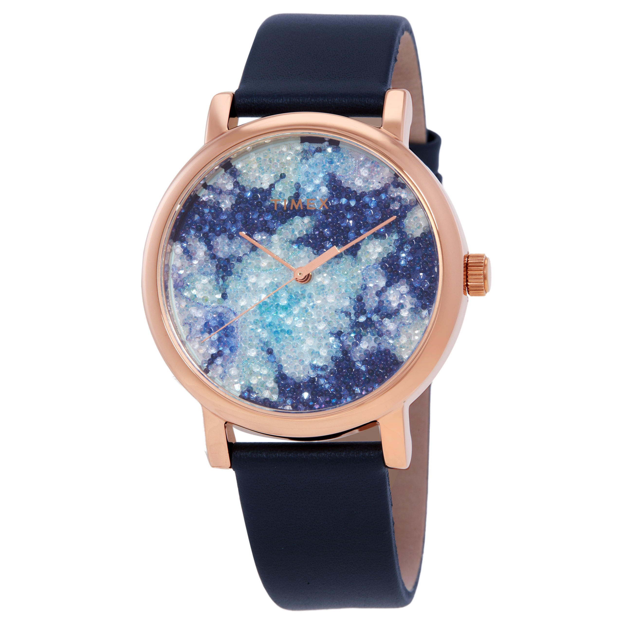 Timex Crystal Boom Quartz Blue Dial Ladies Watch TW2R66400