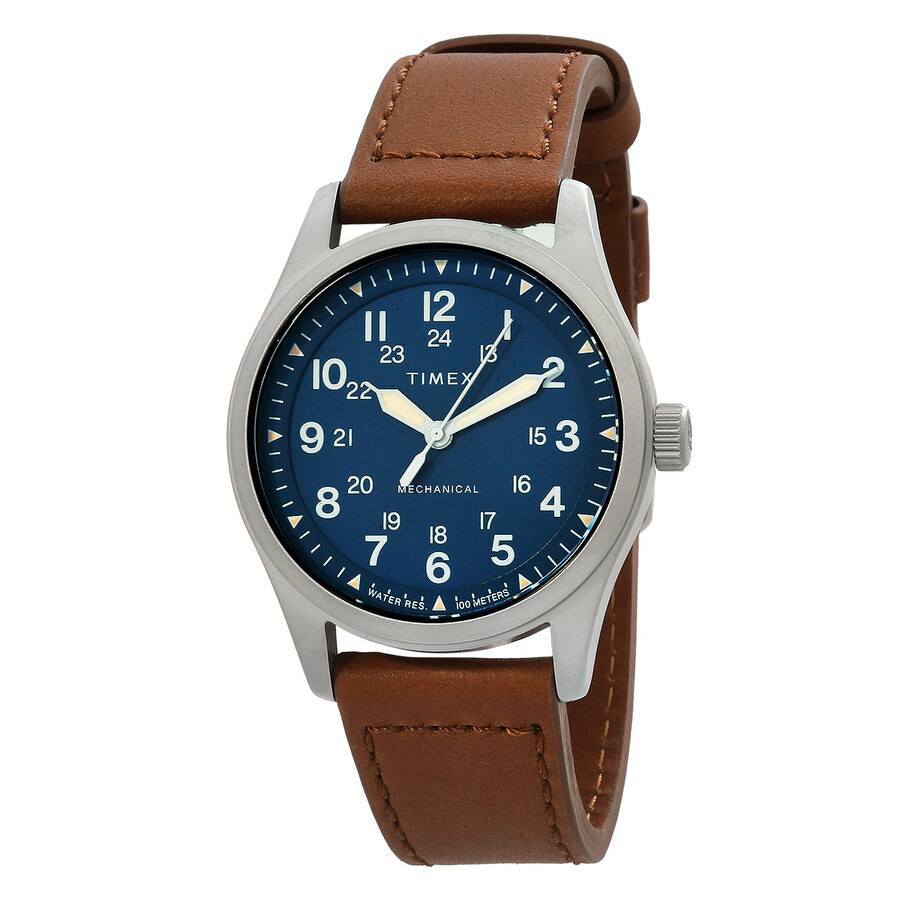 Timex Expedition North Field Hand Wind Blue Dial Men's Watch Tw2v00700 In Brown