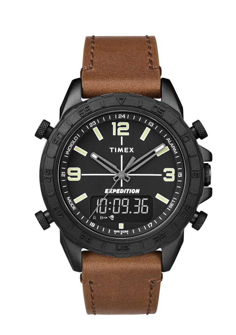 Timex Orologio da uomo Expedition Pioneer, 41 mm, cinturino nero, quadrante nero, cassa in titanio Timex Orologio da uomo Expedition Pioneer, 41 mm, cinturino nero, quadrante nero, cassa in titanio