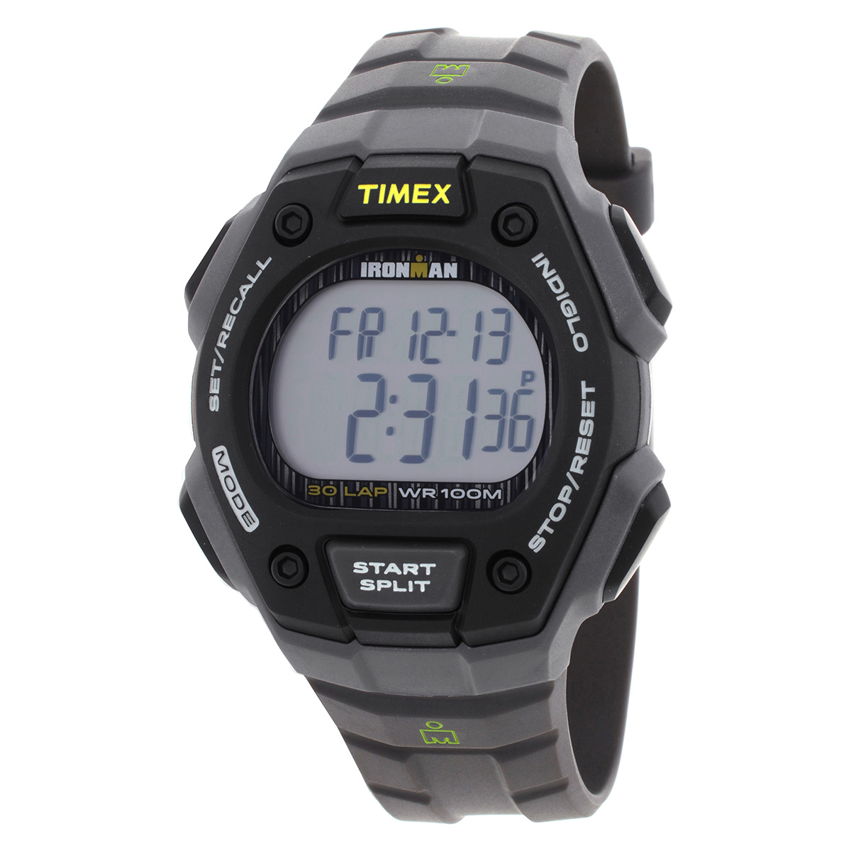 Timex Orologio Digitale Uomo TW5M543009J - Quarzo, Cassa Grigia 42mm, Cinturino In Policarbonato Nero, Impermeabile 100m, Luce Indiglo.