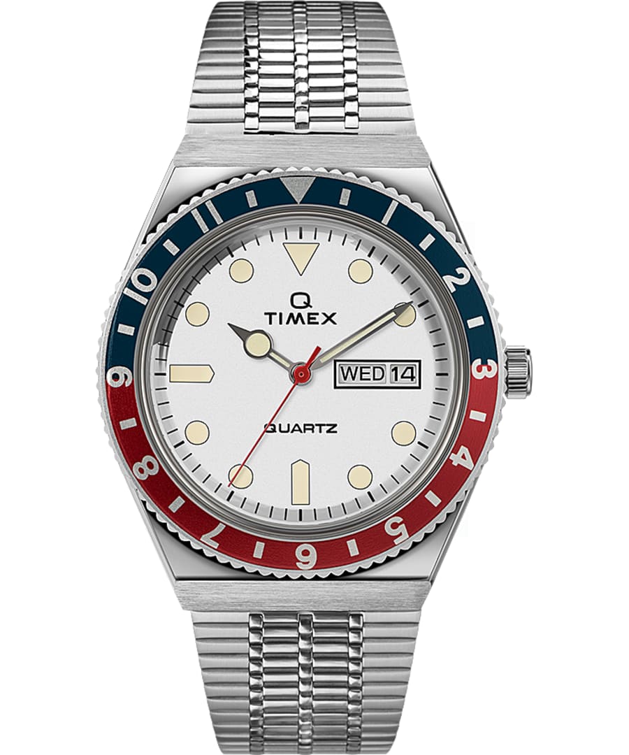 即日発送！TIMEX　ホワイトダイヤル　ペプシ Timex Q Reissue Quartz White Dial Pepsi Bezel Men's Watch