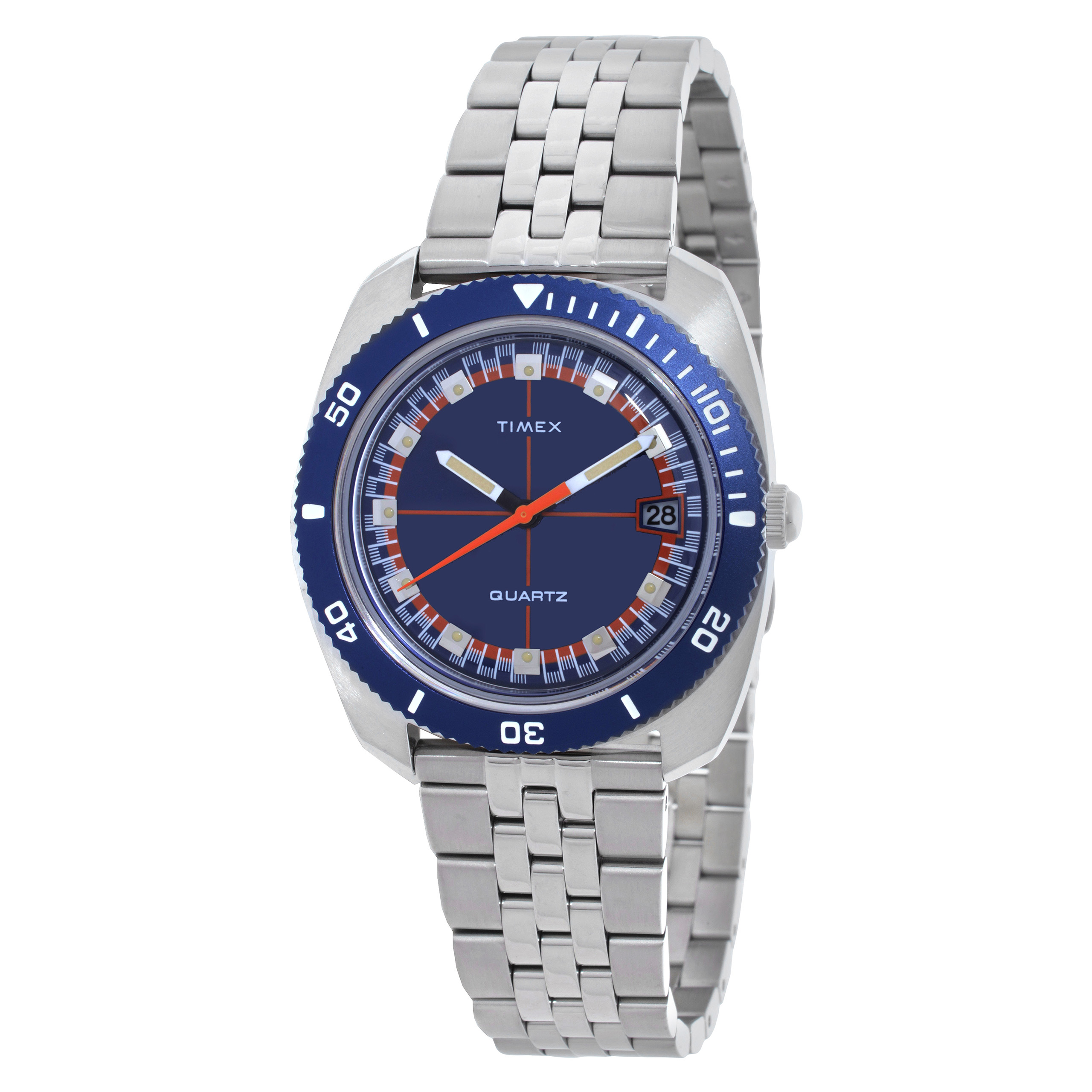 Timex Q Vintage-Inspired Quartz Blue Dial Men's Watch TW2Y44400