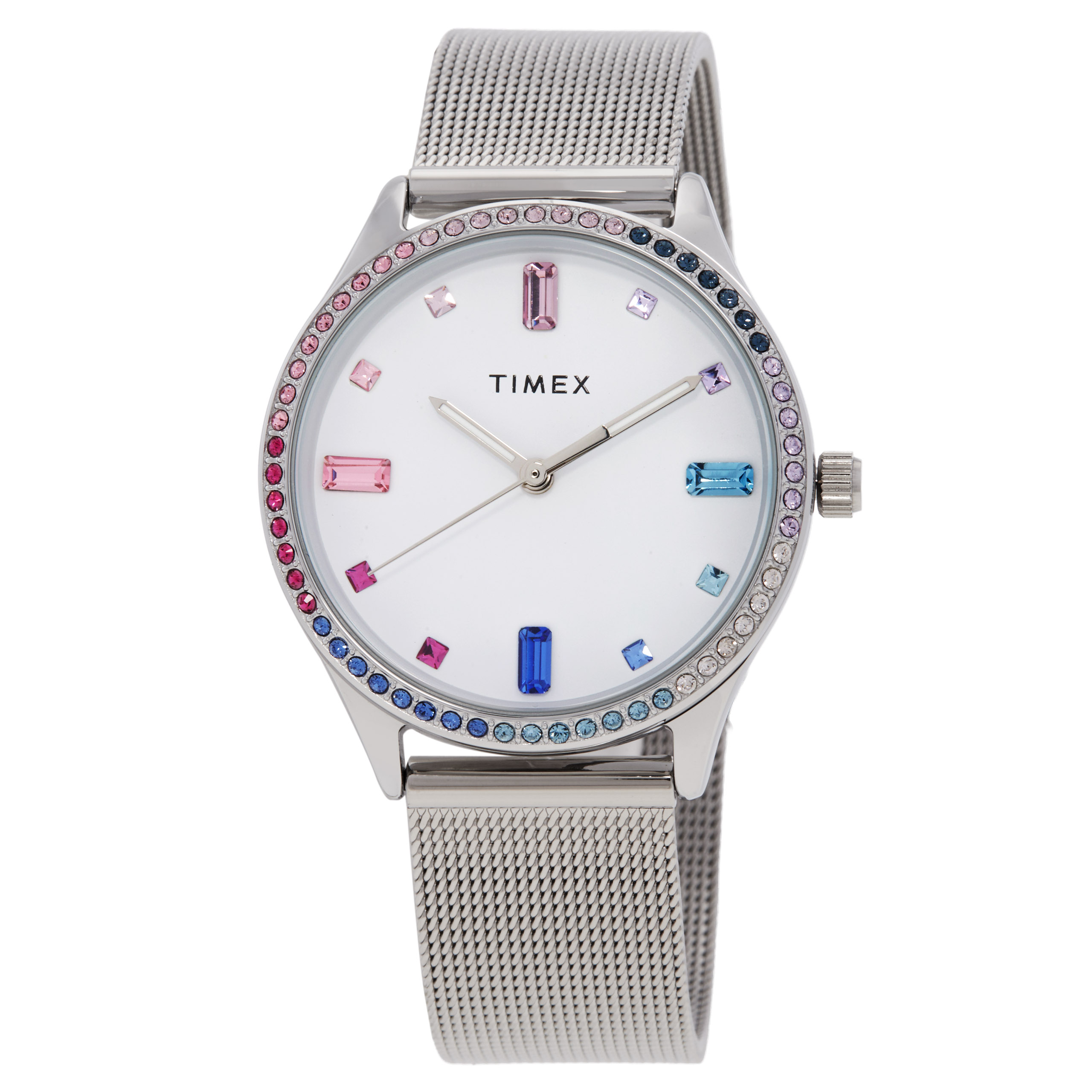 Timex Transcend Quartz Crystal White Dial Ladies Watch TWH6Z3110