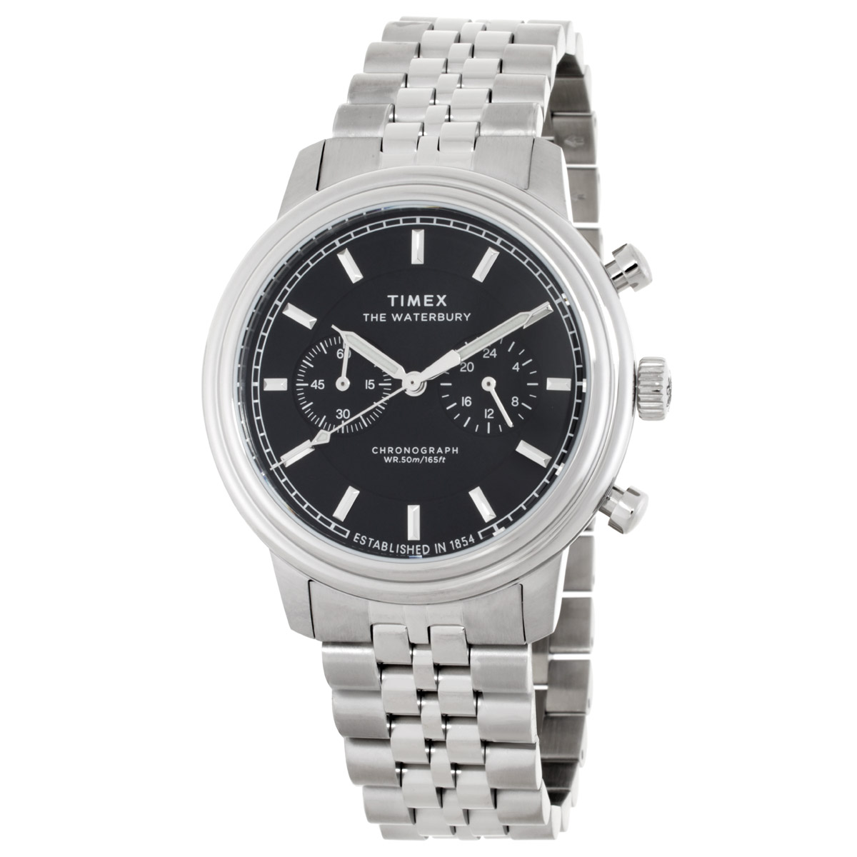 Timex Waterbury Metropolitan Chronograph Quartz Black Dial Men's Watch TW2Y23400