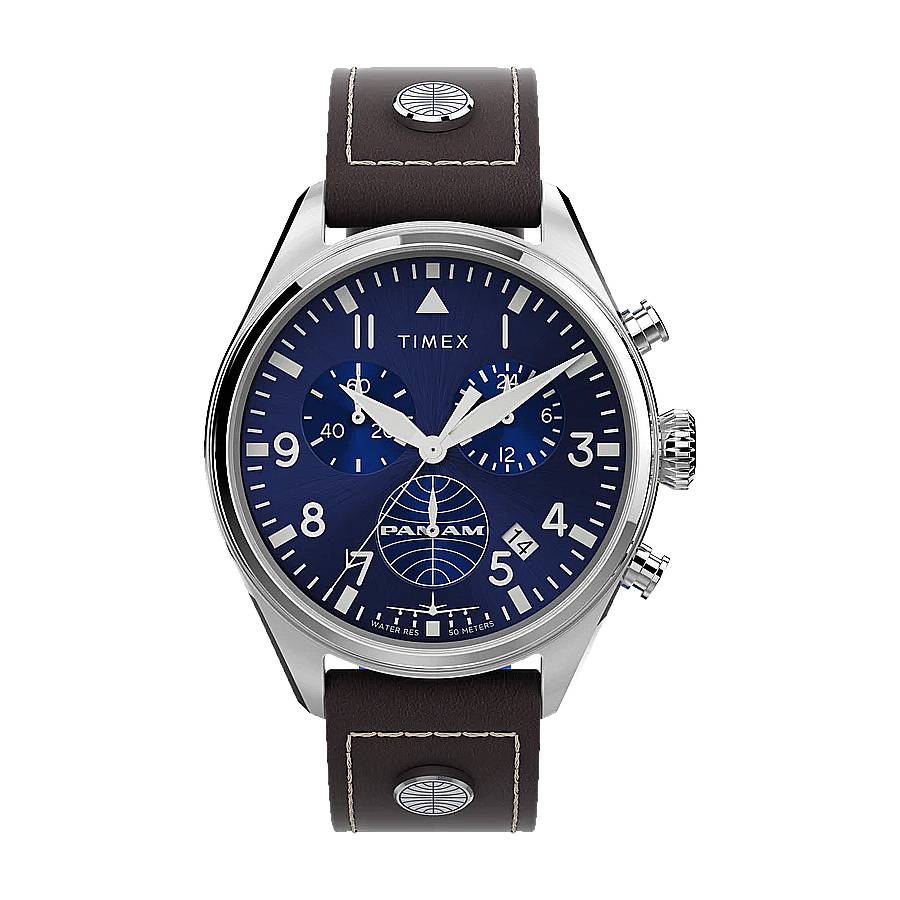 Timex x Pan Am Chronograph Quartz Blue Dial Men's Watch TWG030000