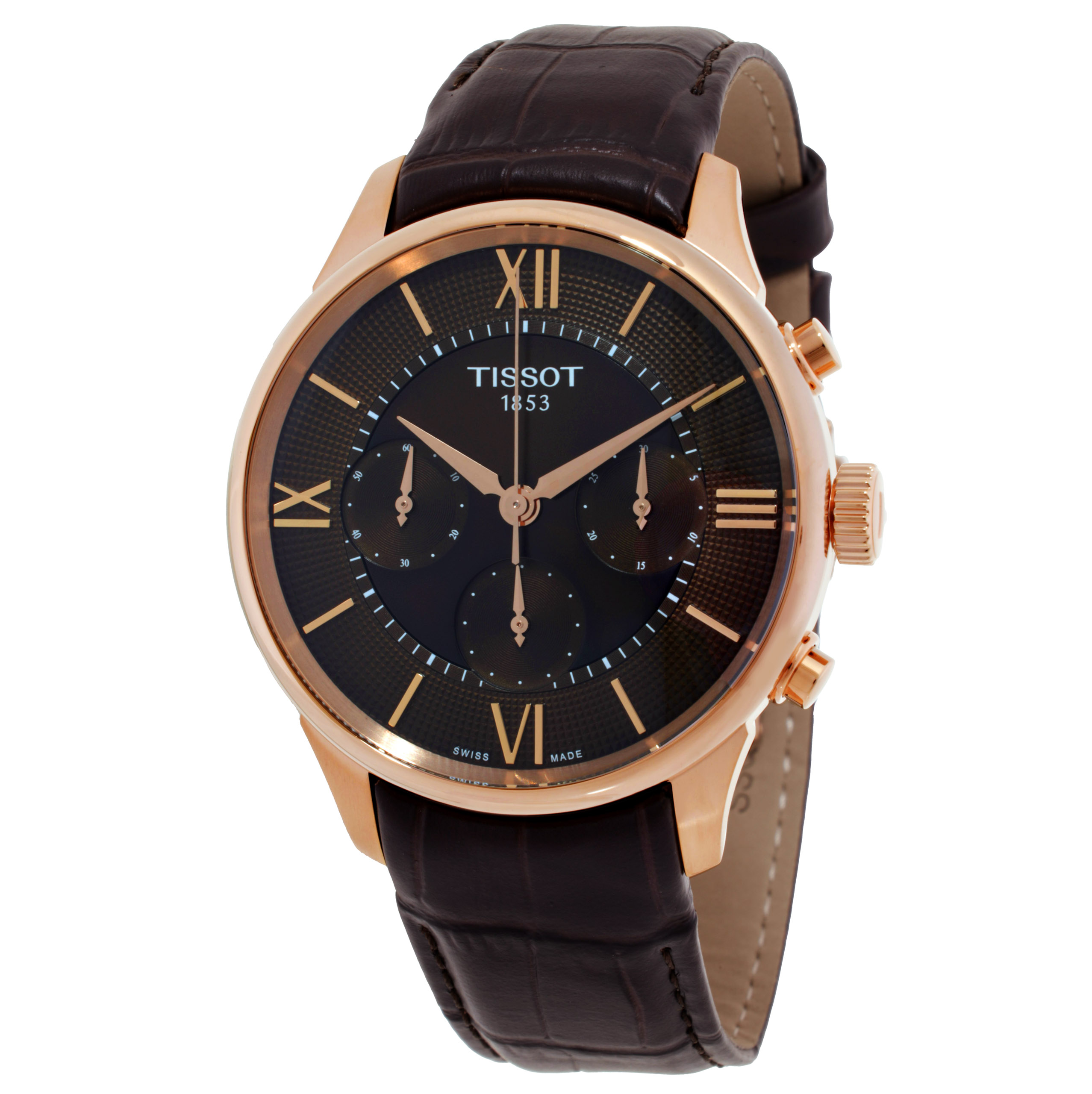 Tissot Chemin Des Tourelles Chronograph Automatic Brown Dial Men's Watch T1394623629800