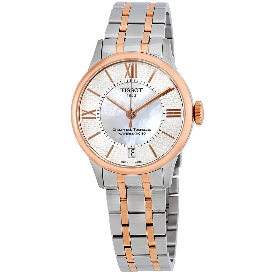 Shop Tissot Chemin Des Tourelles Mother Of Pearl Dial Ladies Watch T099.207.22.118.01 In Gold / Gold Tone / Mother Of Pearl / Rose / Rose Gold / Rose Gold Tone / White