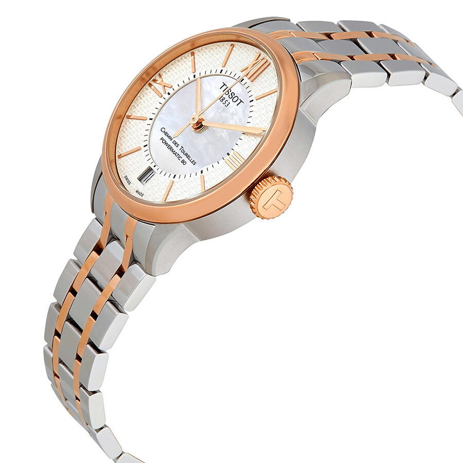 Shop Tissot Chemin Des Tourelles Mother Of Pearl Dial Ladies Watch T099.207.22.118.01 In Gold / Gold Tone / Mother Of Pearl / Rose / Rose Gold / Rose Gold Tone / White