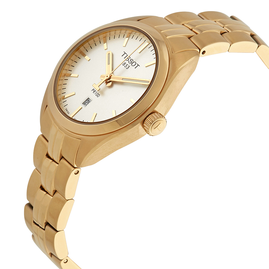 Tissot PR 100 Silver Dial Rose Gold PVD Ladies Watch T101.210.33.031.01 - PR 100 - T-Classic 