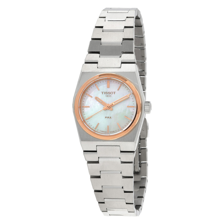 TISSOT ホワイト 時計 Tissot PRX Quartz White Mother of Pearl Dial Ladies Watch
