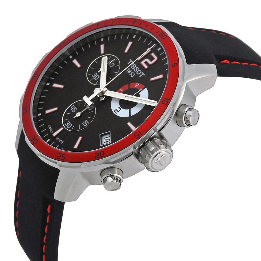 quickster chronograph black dial men's watch t0954491705701