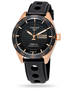 Orologio Tissot PRS 516 Automatic T1004303605100 – Acciaio PVD Oro, Quadrante Nero, Cinturino Pelle