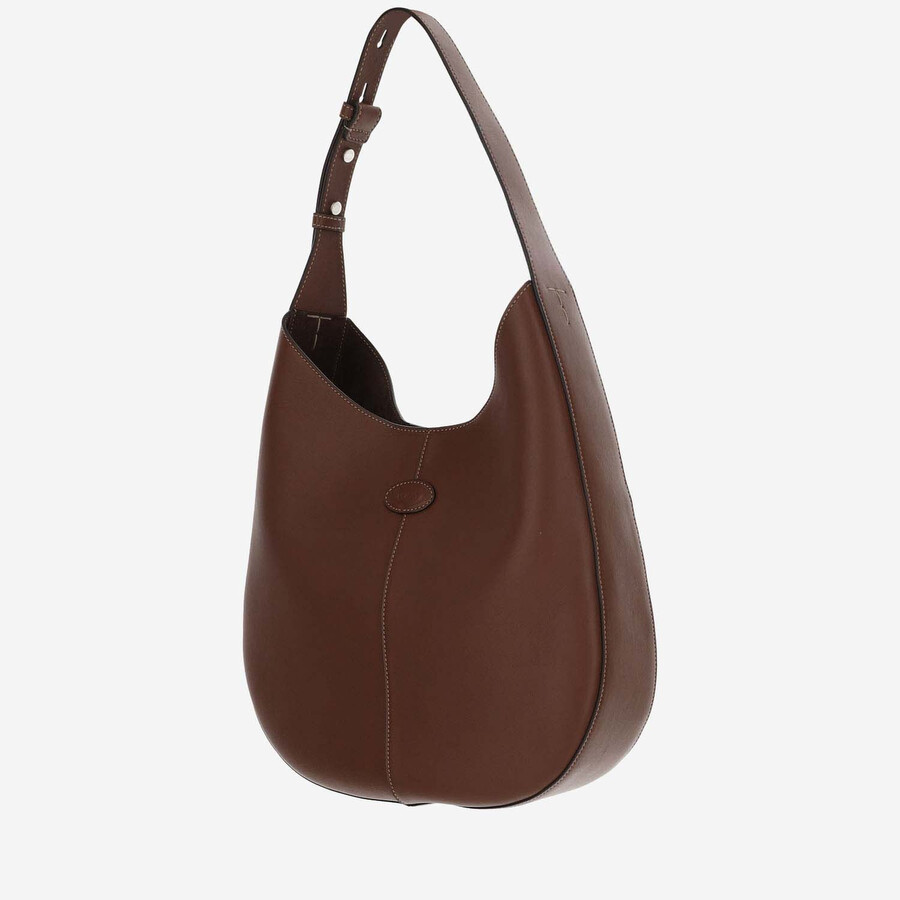 Tod's Tods Leather Hobo Bag In Brown