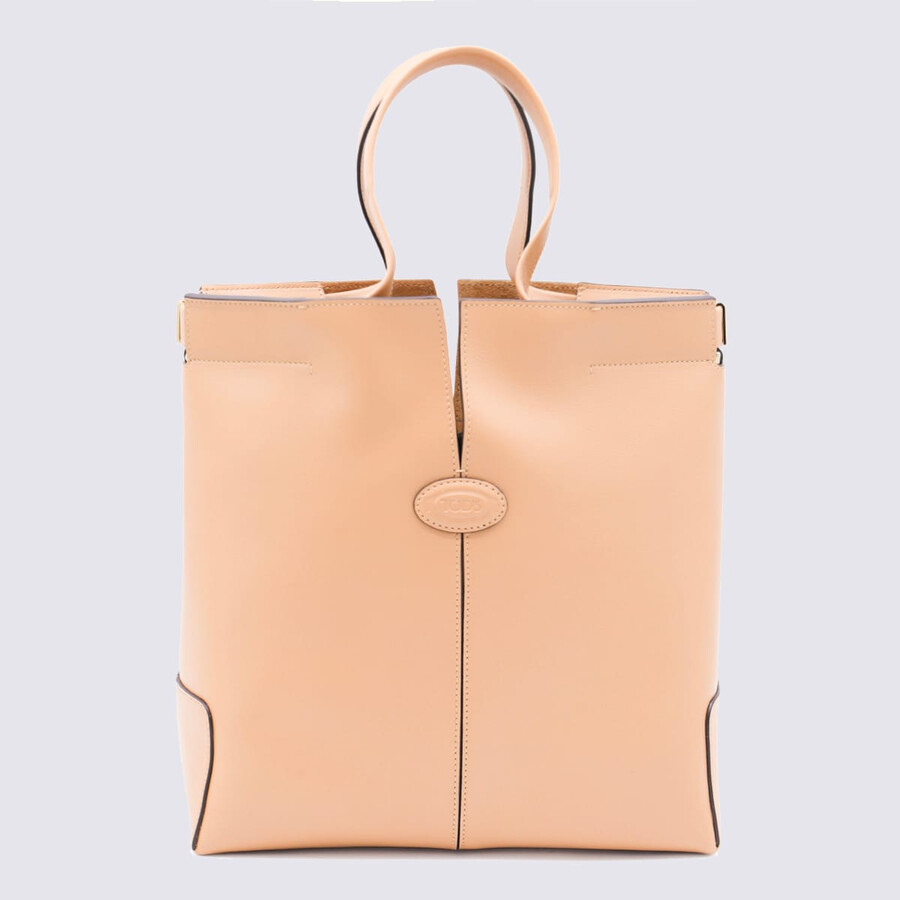 Tod's Tods Light Pink Leather Totes In Yellow