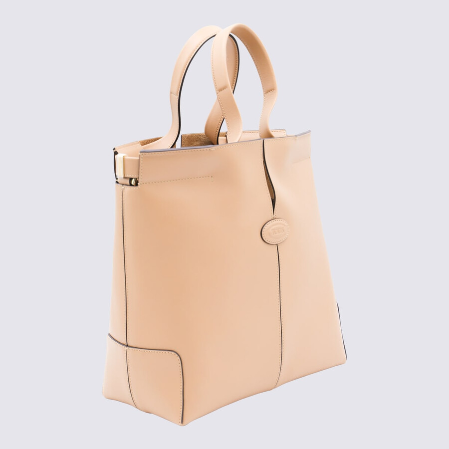 Tod's Tods Light Pink Leather Totes In Yellow