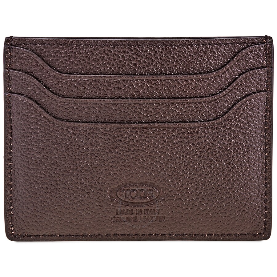 Tods Men's Card Holder in Leather Brown Tods Handbags
